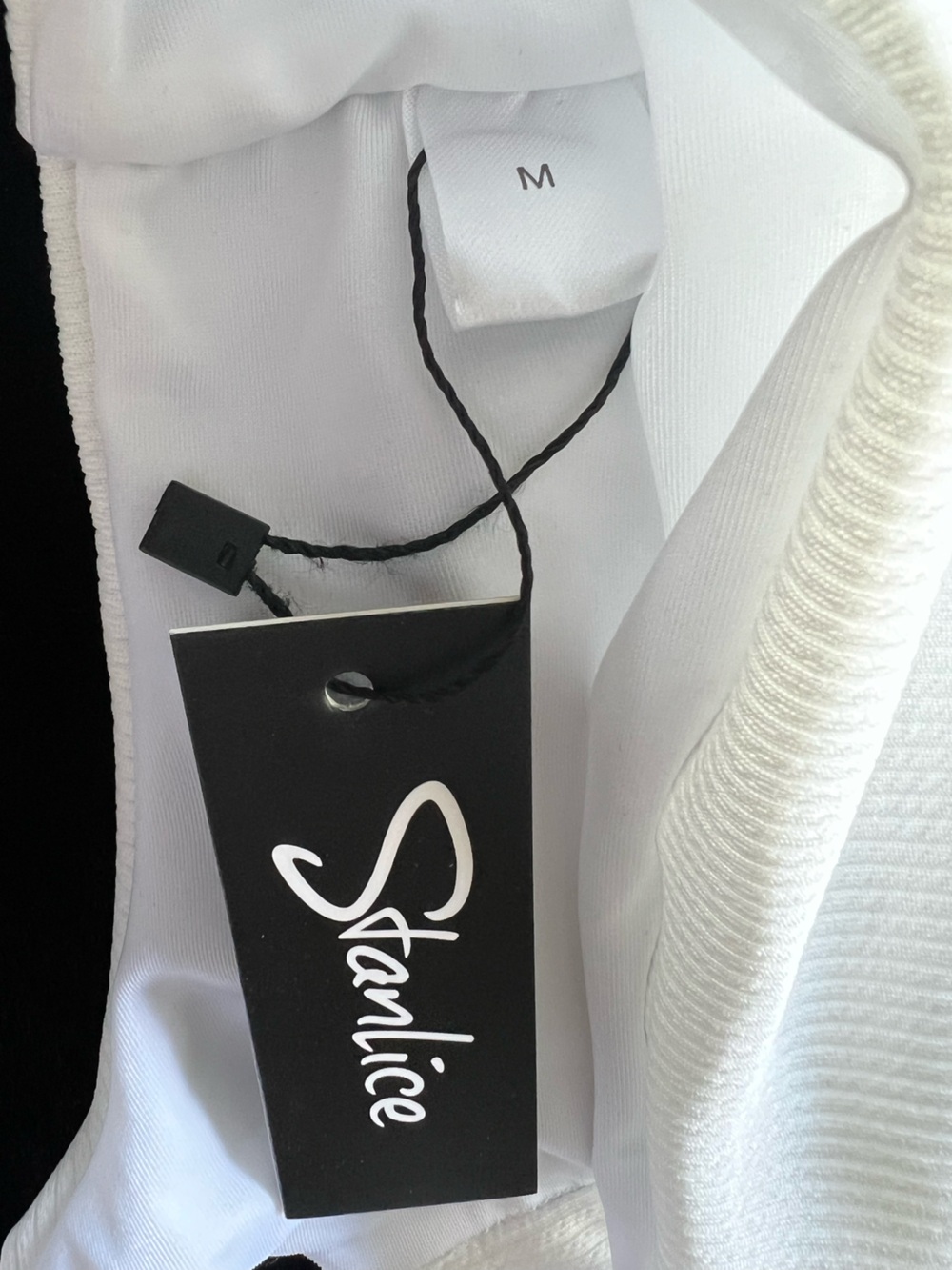 White Ribbed Tie-Front Bikini Set - Picture 3 of 3